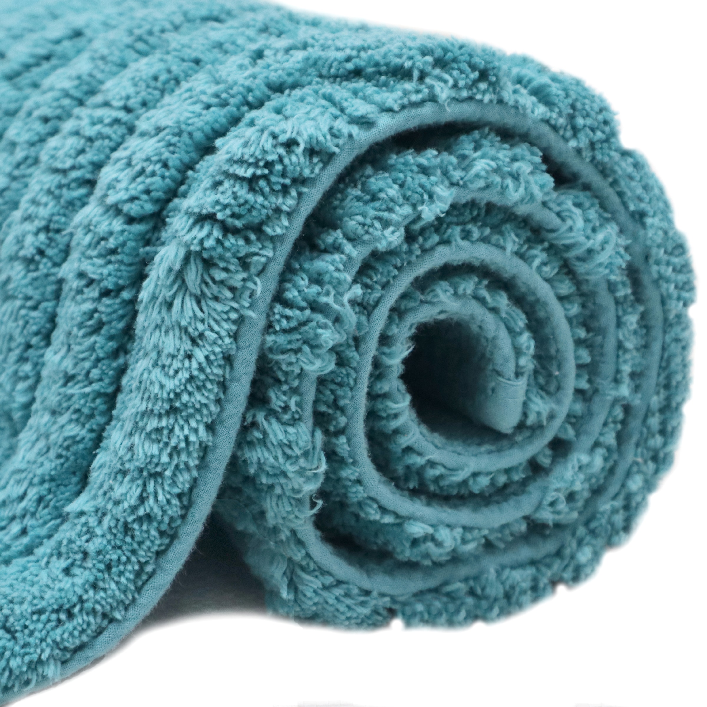 my home Badematte »Juna, Badvorleger, Badezimmer Teppich, Zen, Scandi, Boho« Höhe 15 mm rutschhemmend beschichtet fussbodenheizungsgeeignet Baumwolle, Hoch-Tief-Effekt, weich