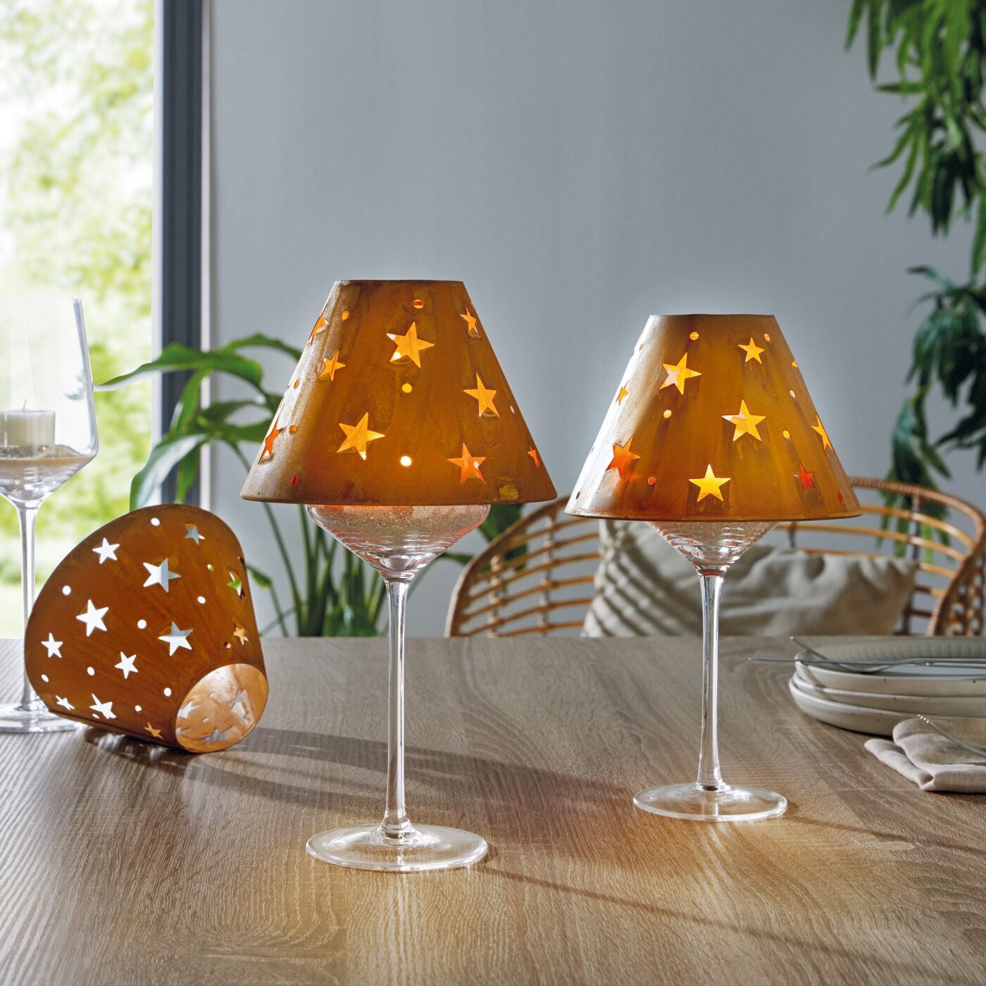 Angela BrudererWeinglaslampe «Sterne», 2er-Set