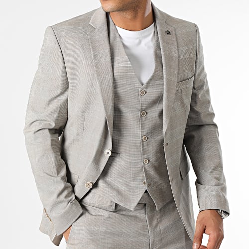 Costume 3 Pièces Beige Chiné