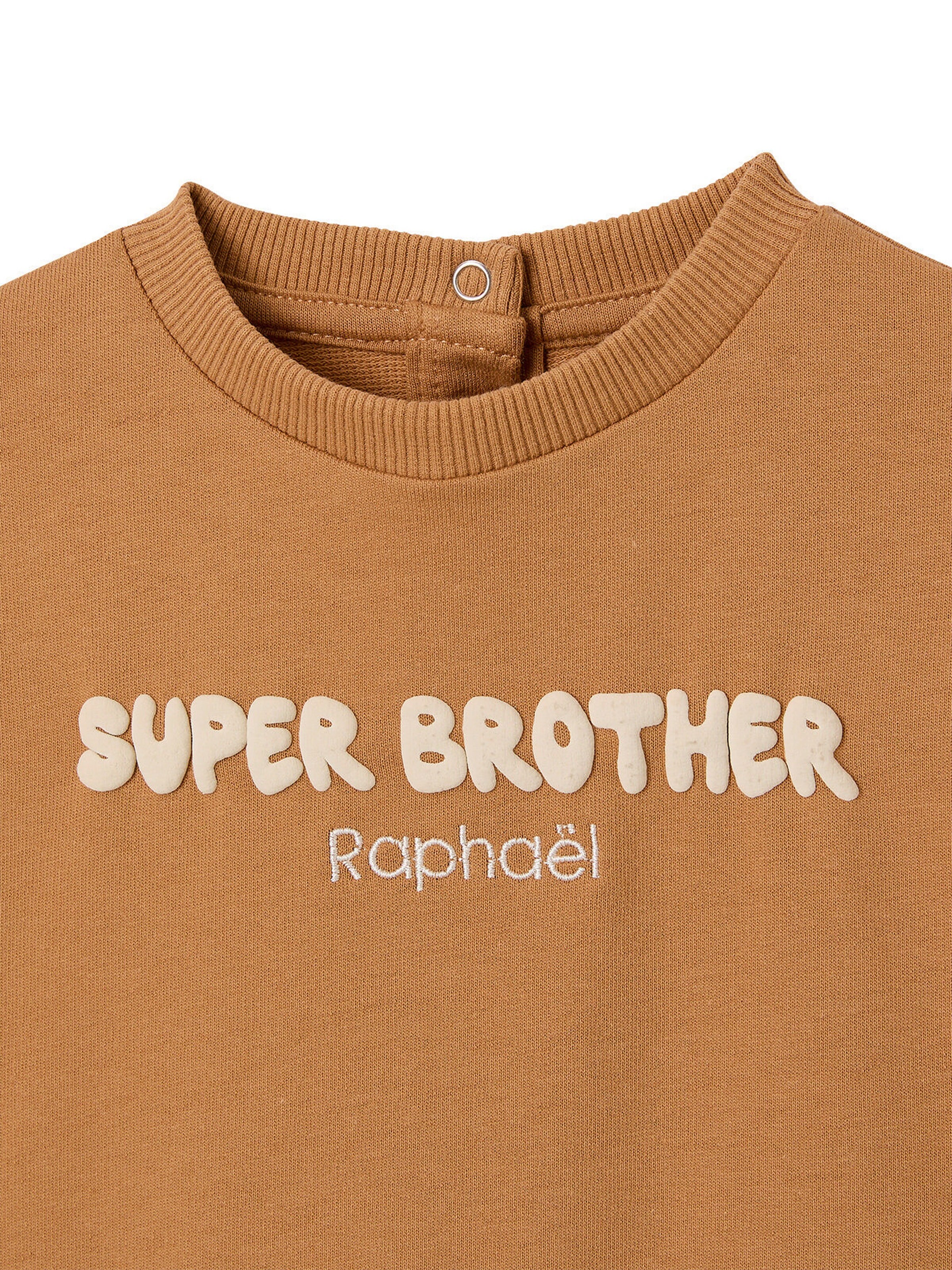 Vertbaudet Baby Sweatshirt mit Druckknöpfen hinten und Recycling-Polyester karamell