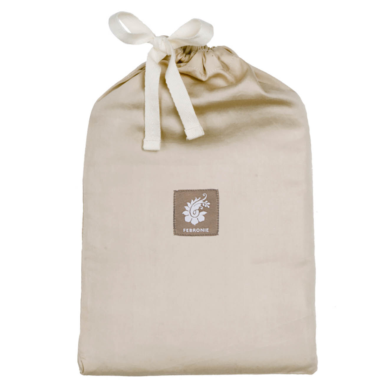 Febronie Home Drap housse 100% Satin de Coton Julia beige
