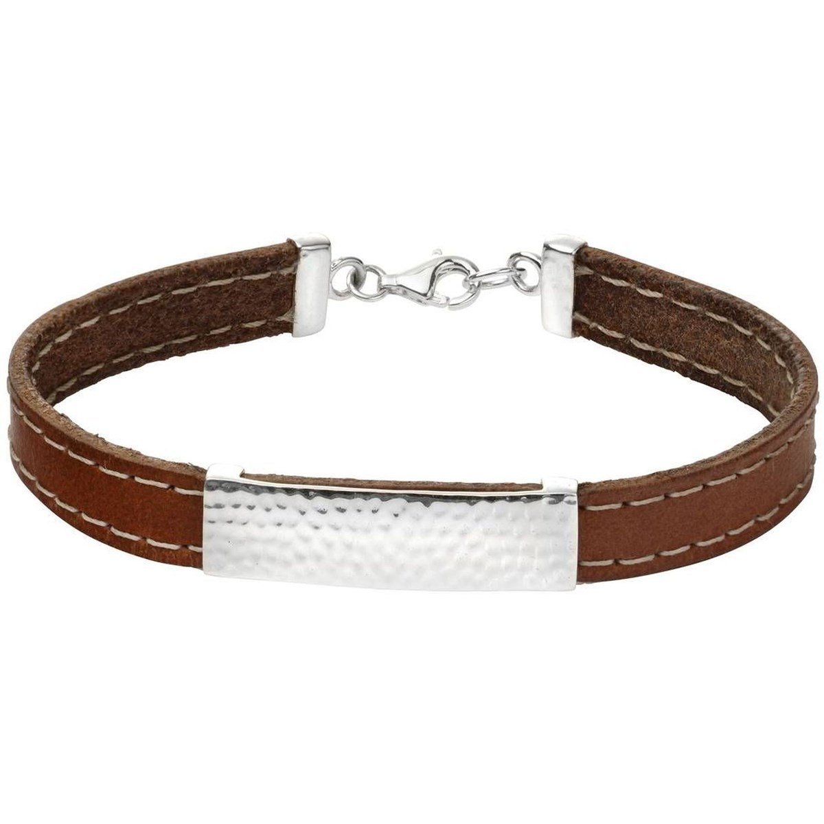 Bracelet cuir en argent 925/1000