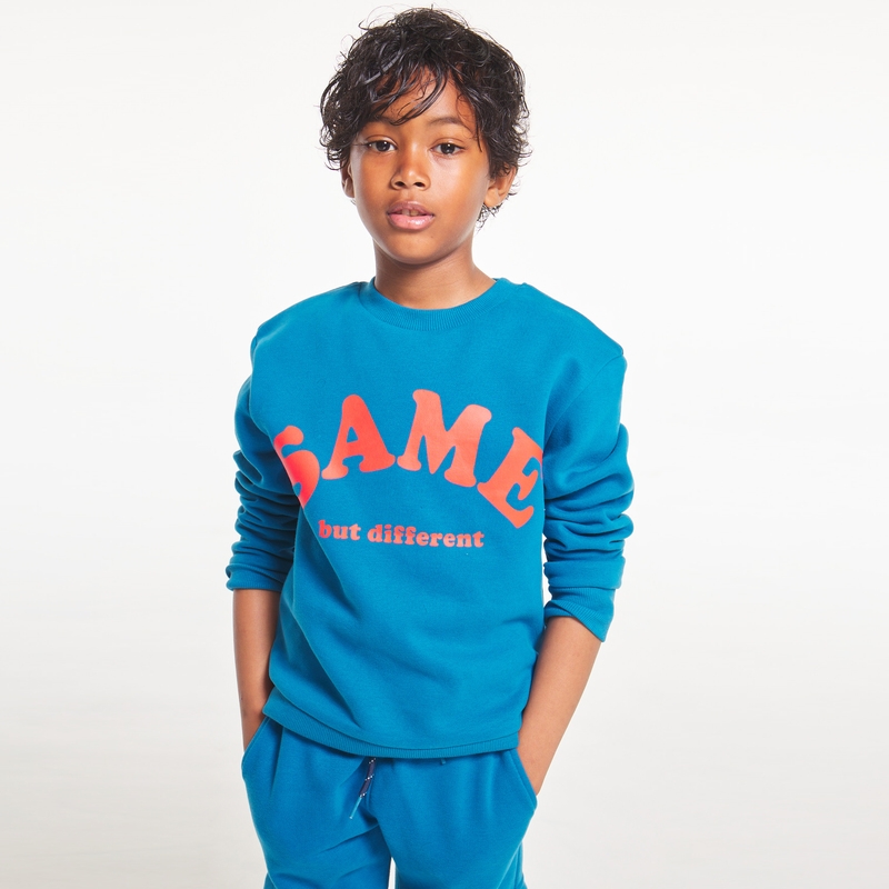 Sweat-shirt à message bleu garçon