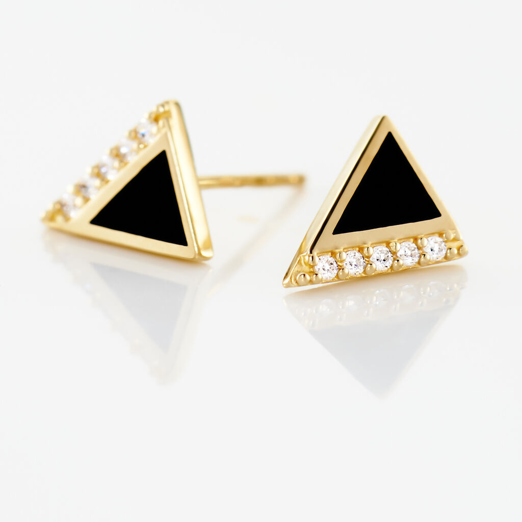 Boucles D'oreilles Puces Seymour Or Jaune Oxyde De Zirconium