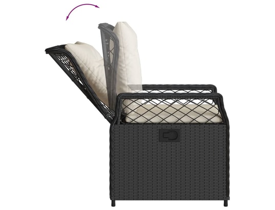VIDAXL - Fauteuil Chaises inclinables de jardin lot de 2 noir résine tressée