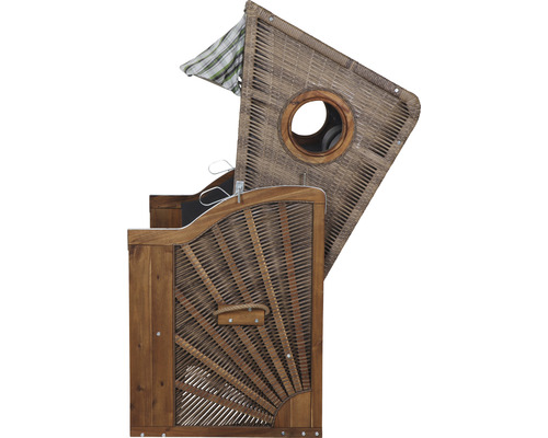 deVries Trend 45 strandstoel, stof 749, hout, 120 x 80 x 160 cm, groen