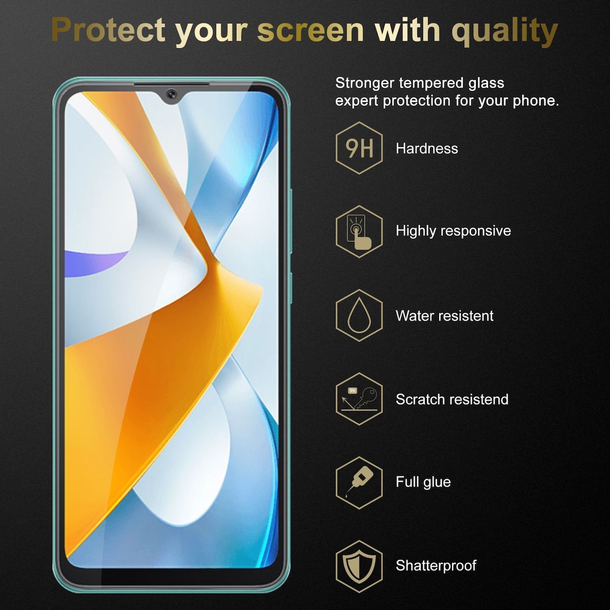 Xiaomi RedMi 10C / POCO C40 Skjermbeskytter Skärmskydd
