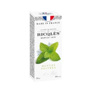 ALCOOL DE MENTHE- Menthe poivrée - Format voyage - Flacon rond 50ml
