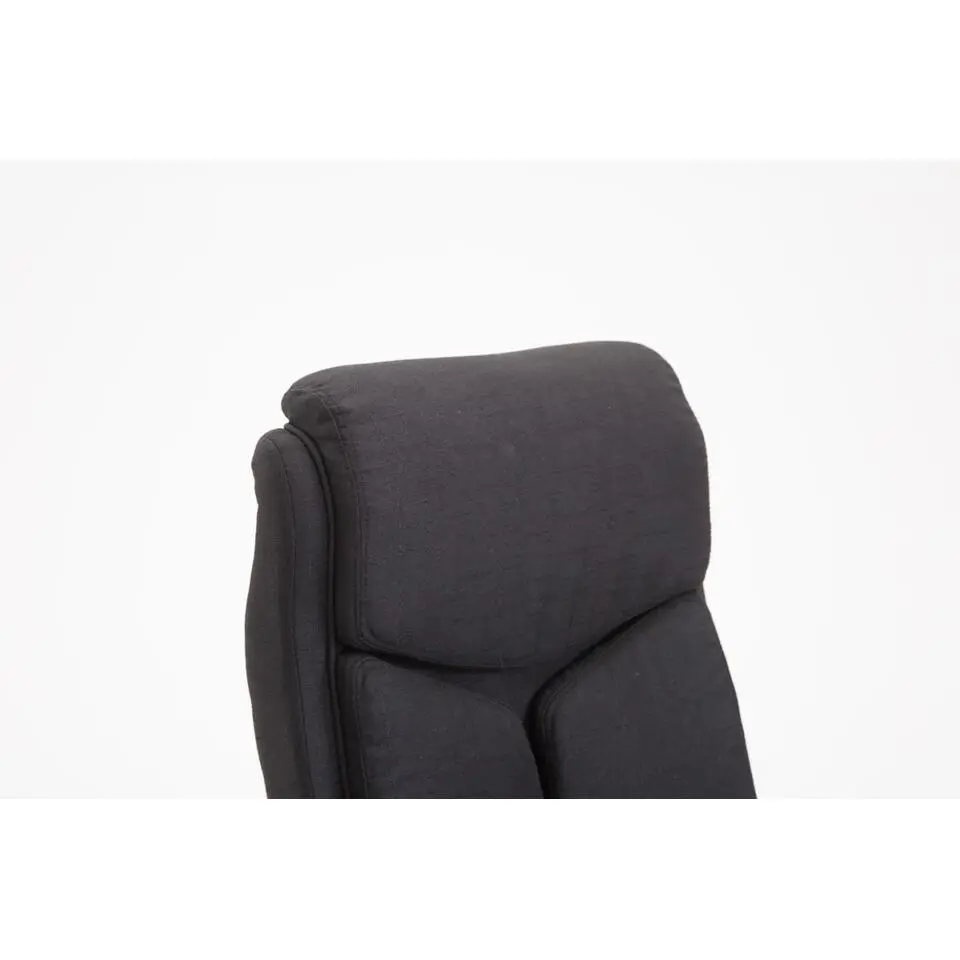 CLP Bureaustoel XL Vaud chroom Frame - Stof - zwart