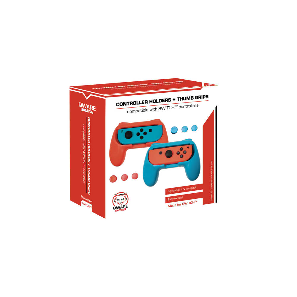 Qware Switch gaming handgrip - blauw/rood