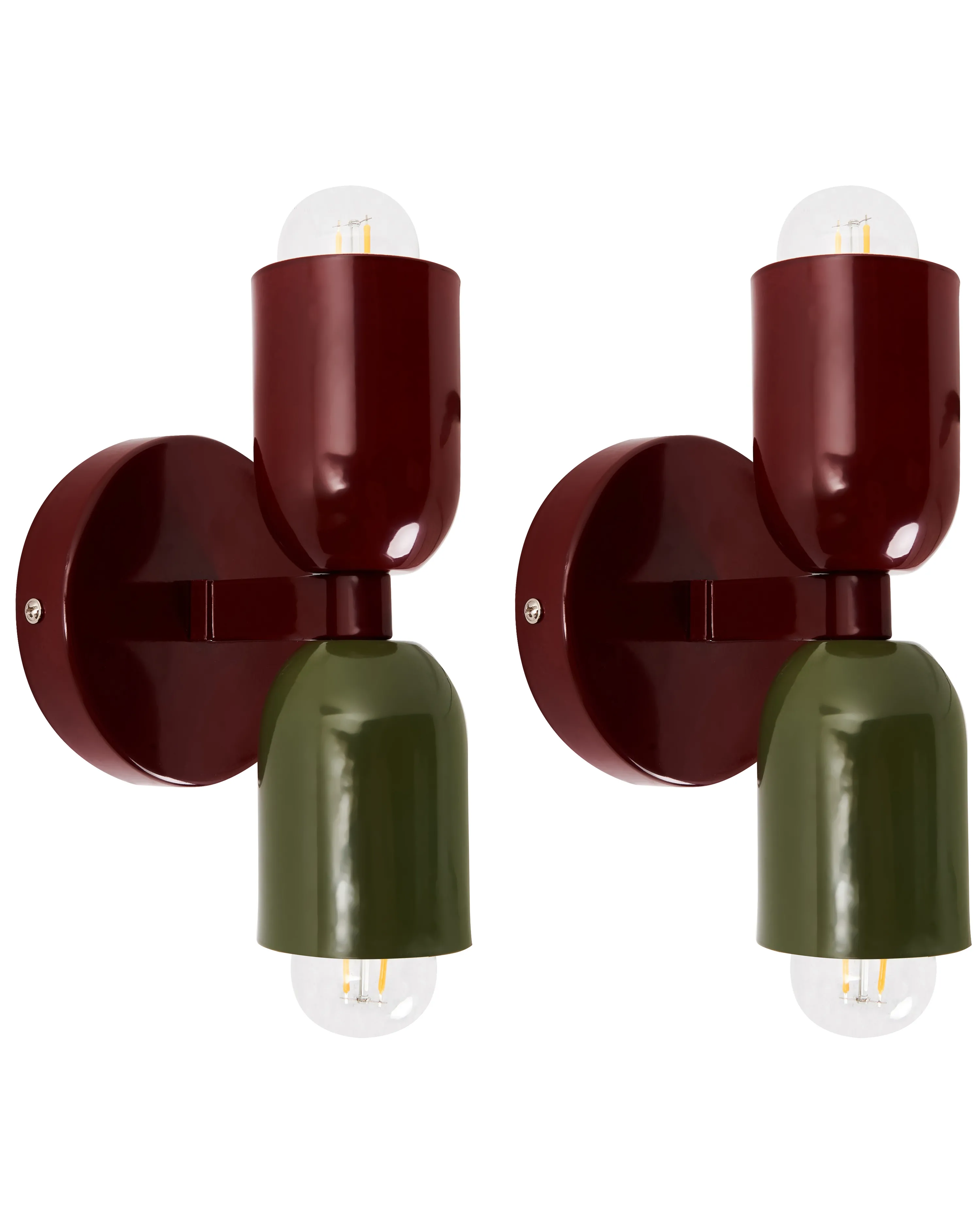 Set van 2 wandlampen TOPI Metaal Rood/groen