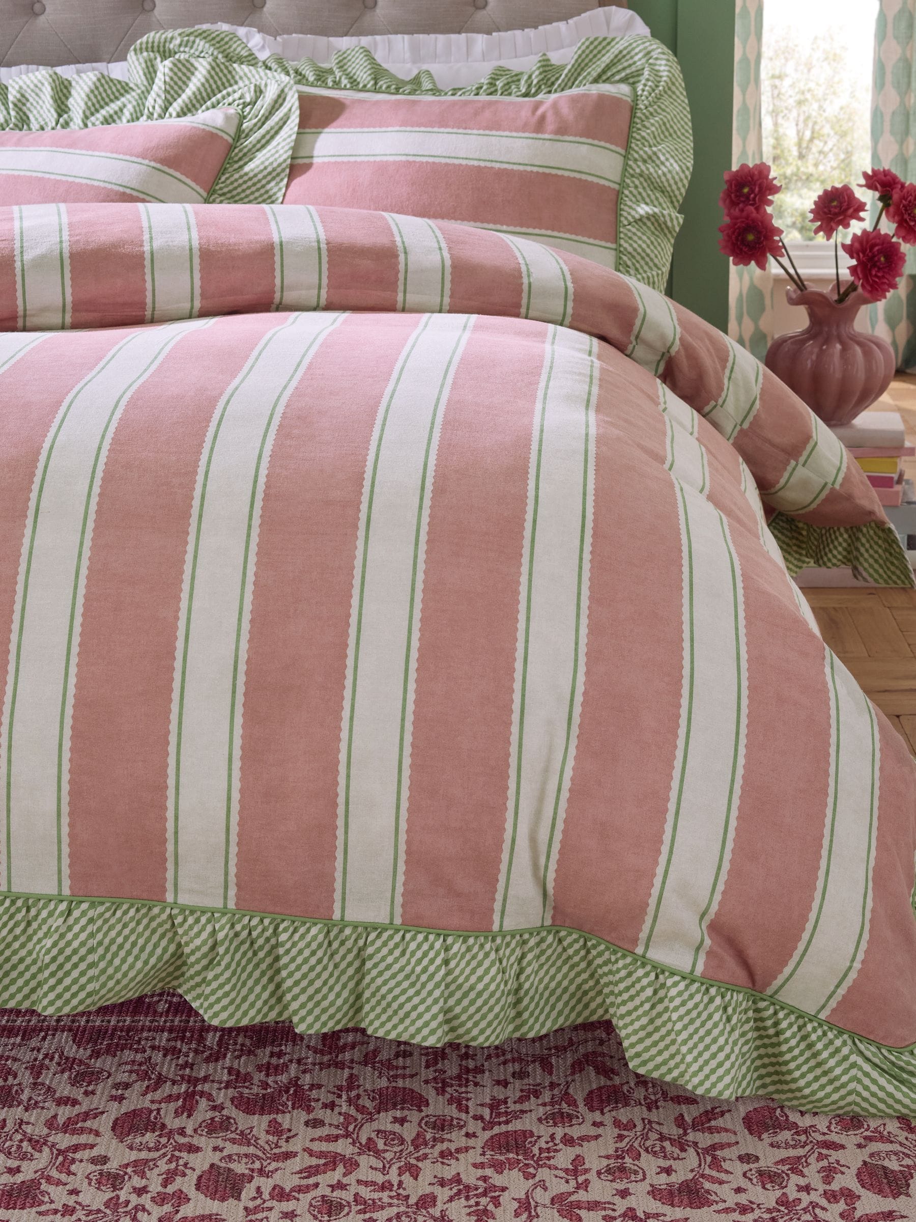 Brushed Cotton Frill Duvet Cover and Pillowcase Set
