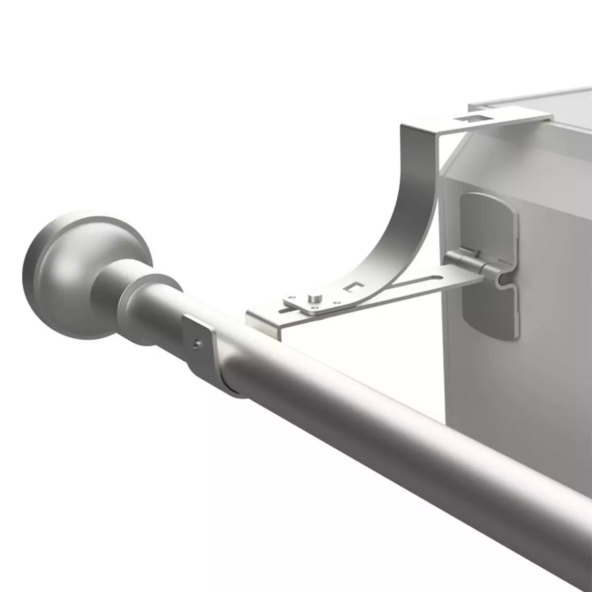 Support à tringle pour caisson de volet roulant (L135 / D28 mm) Argent mat
