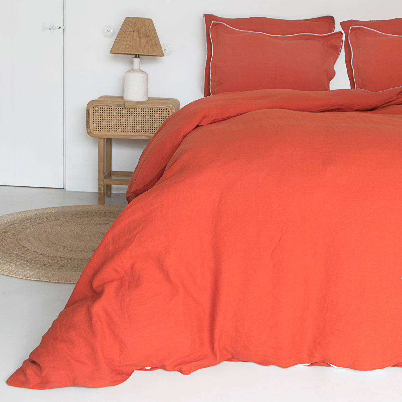 Febronie Home Taie d'oreiller 100% Lin Hortense terracotta