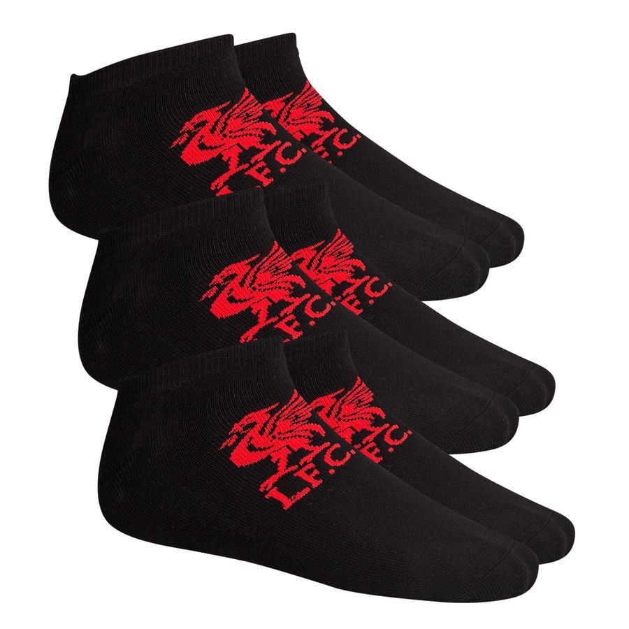 Liverpool Socquettes Pack de 3 - Noir/Rouge