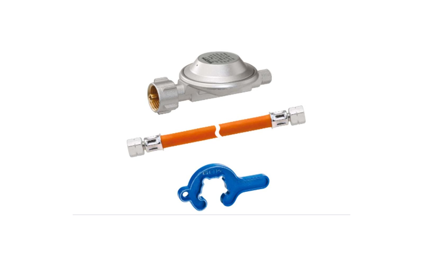 GOK Einflaschenanlage für Kleinflaschen Regl.-Schl.-Set EN61 1,5kg/h 50mbar 6,3 x 3,5-400 mm