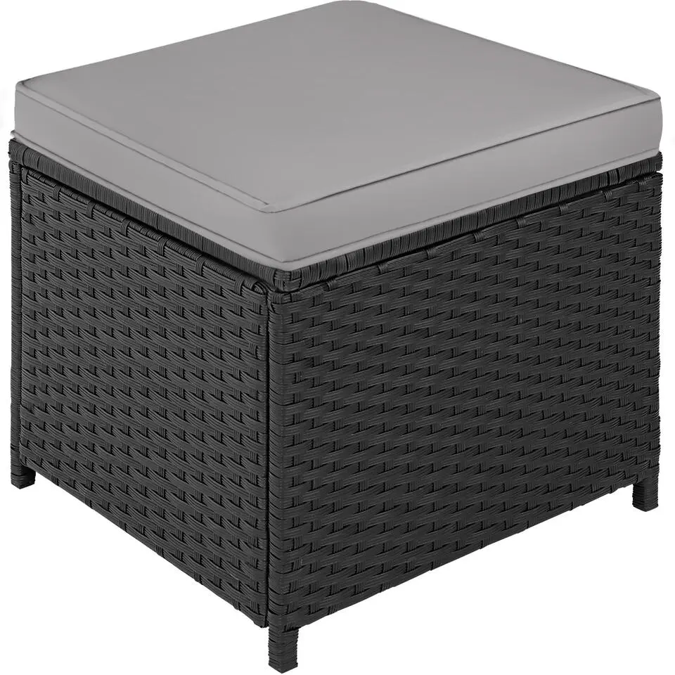 tectake Wicker tuinset Palermo 2 2 1 - Zwart / Grijs