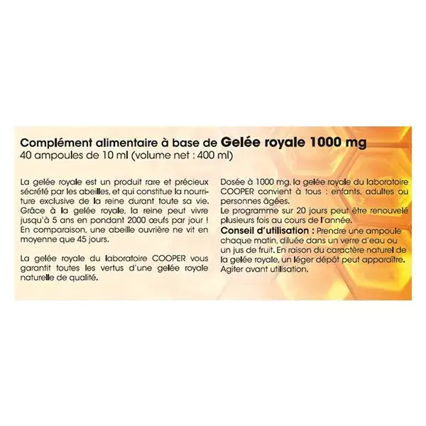 Cooper Gelée Royale 1000mg 20 ampoules