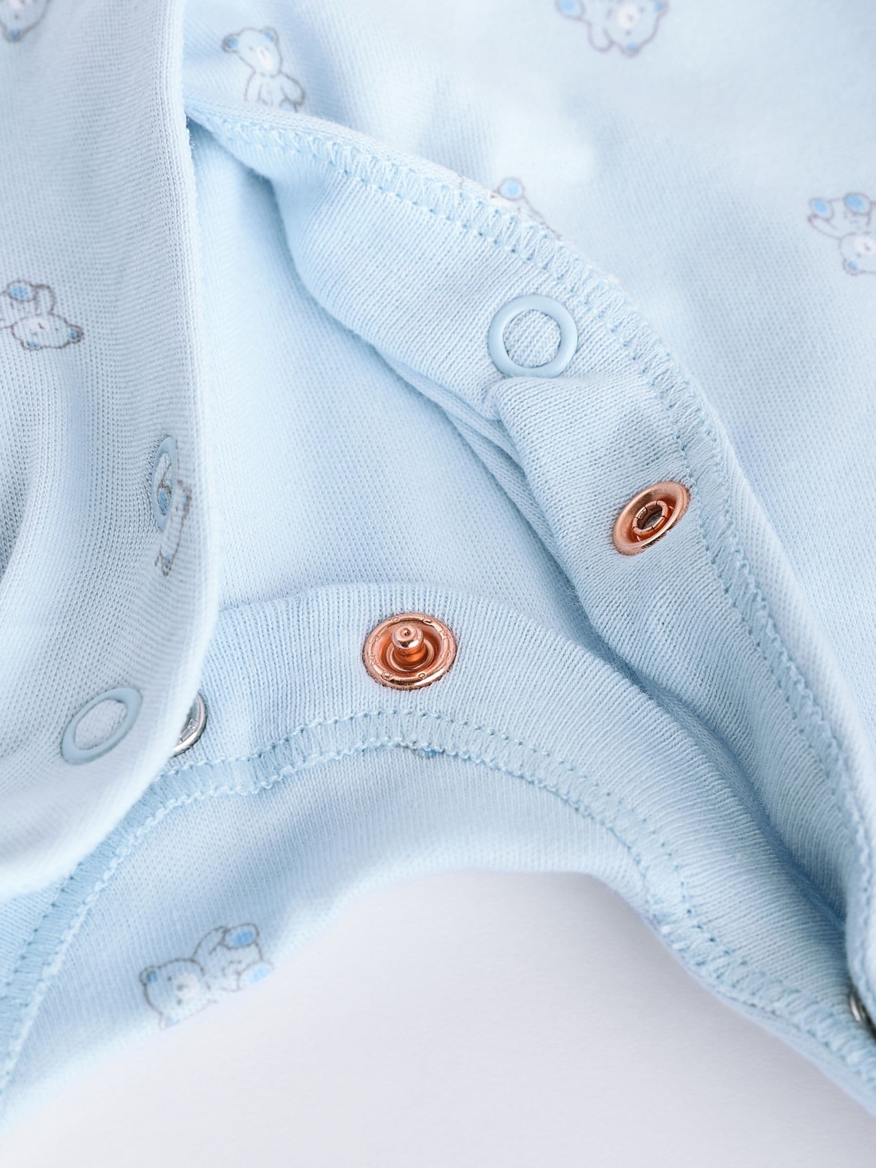 Blauw - Babypyjama met berenprint (0-2jr)