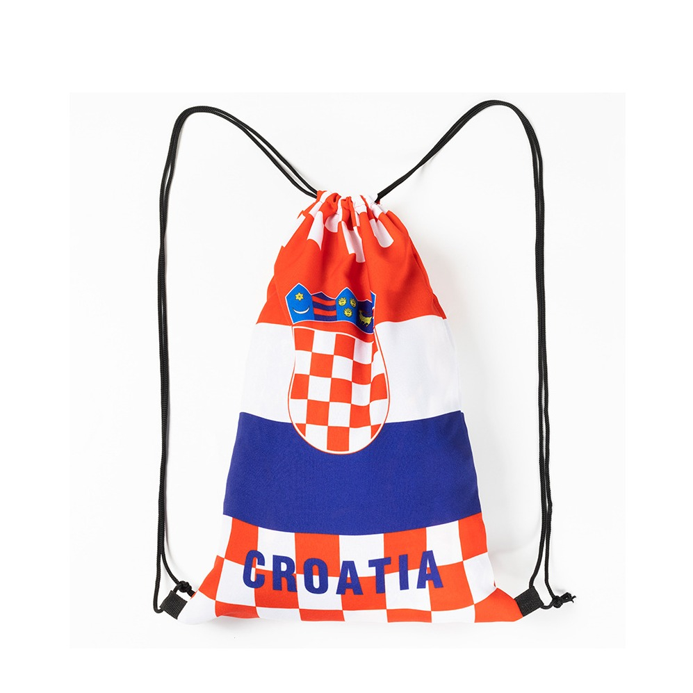 (29x44cm) Sport Beutel Länderflaggen Turnsack mit Kordelzug - Kroatien