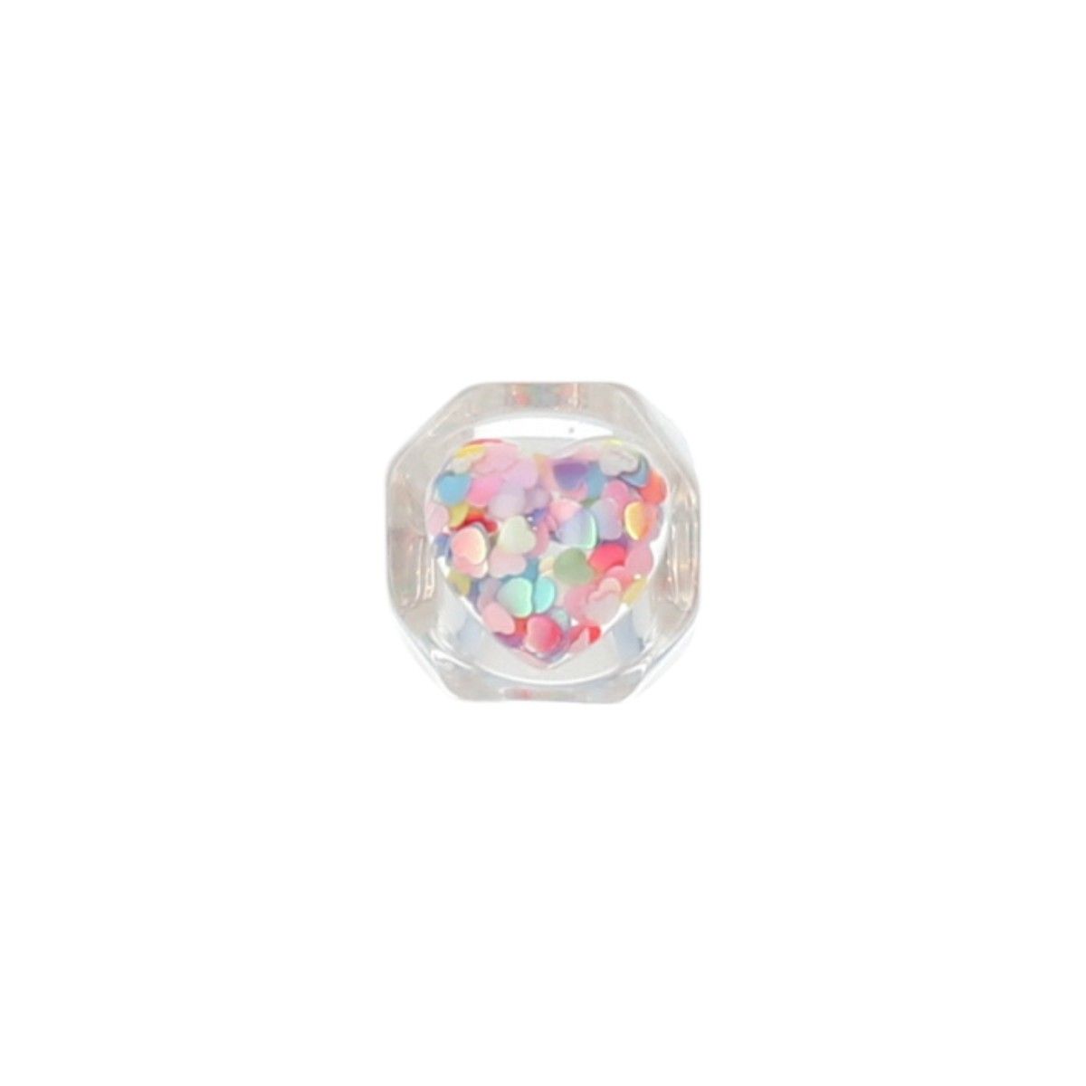 Bague cœur confettis multicolores Roodoudou