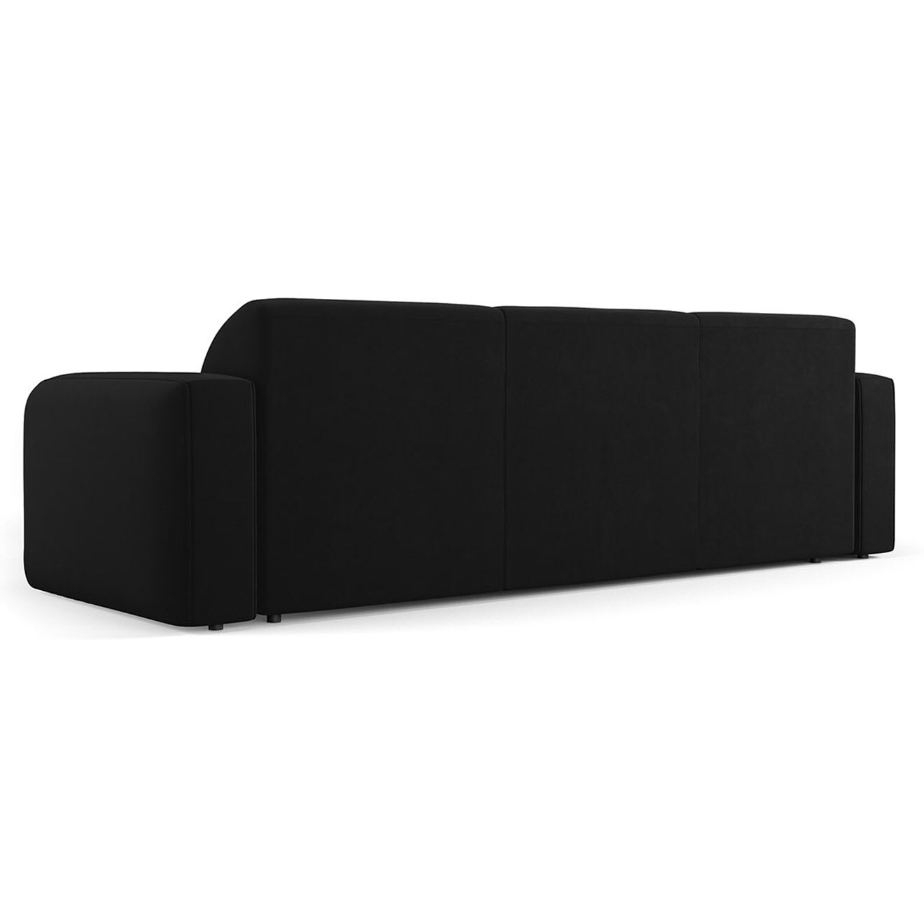 Mazzini Sofas Canapé Velours Jasmin 3 Places noir - 235x95x72 cm