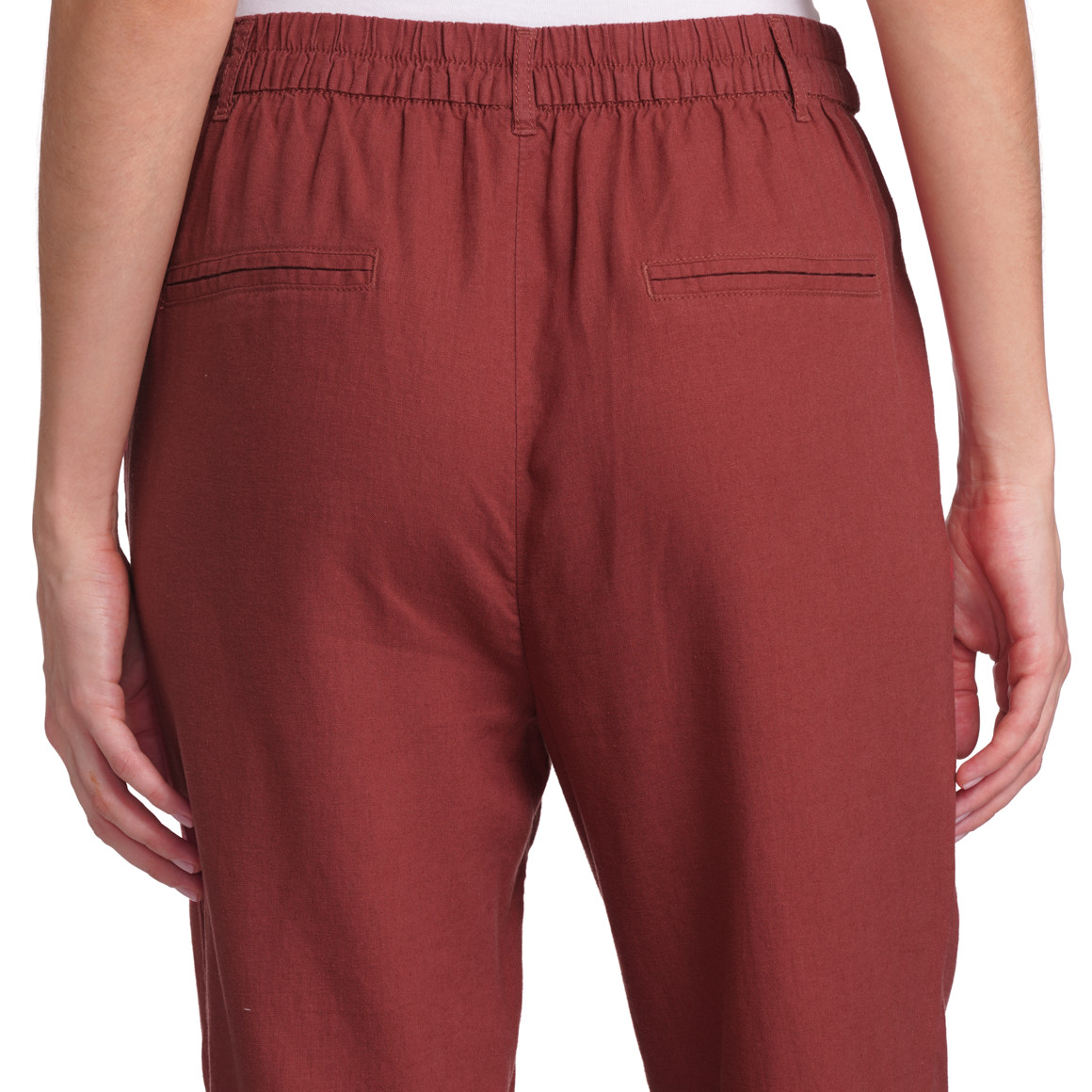 Gina Collection Damen Leinen-Jogpants in Unifarben bordeaux