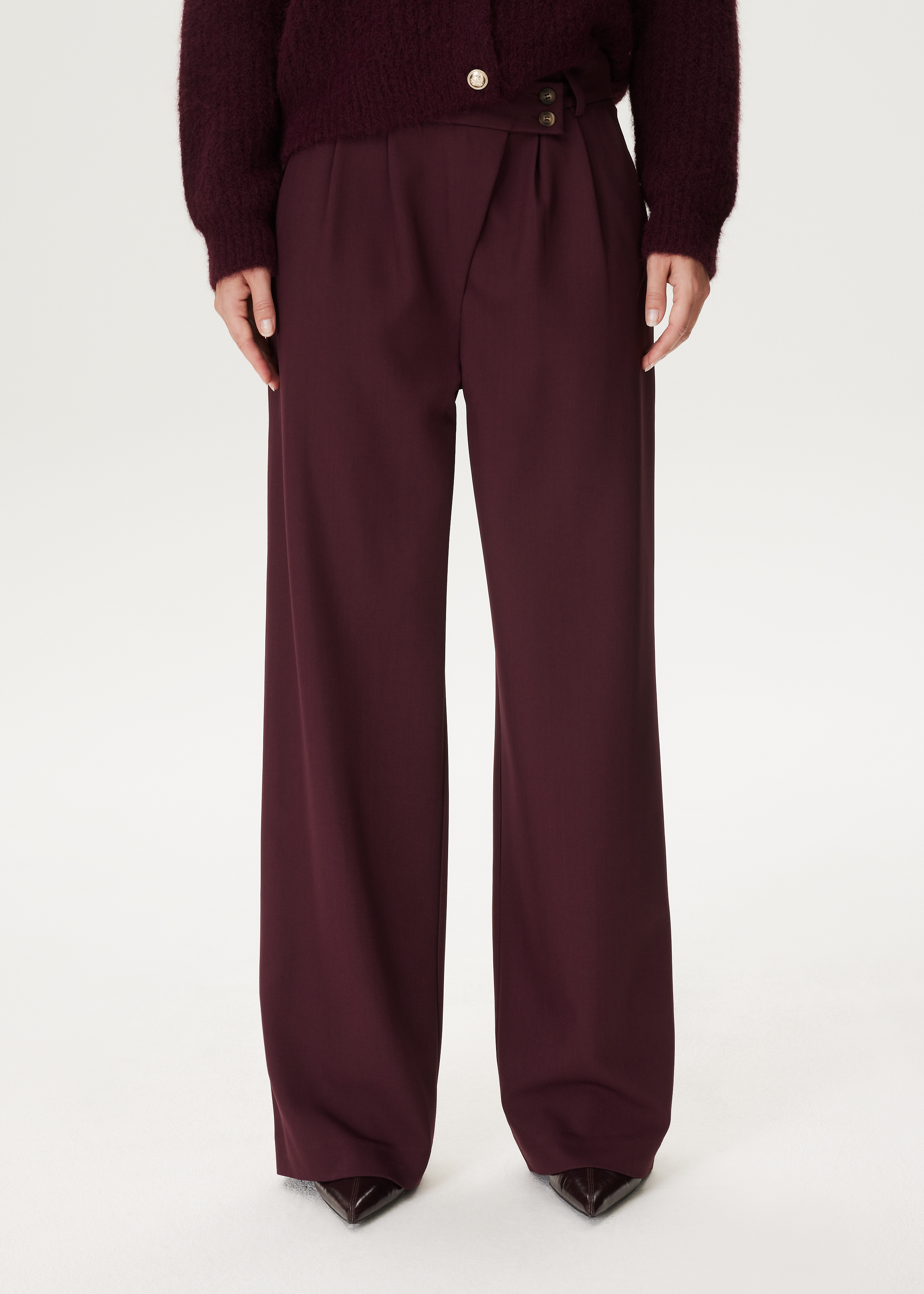 Pantalon met overlapdetail