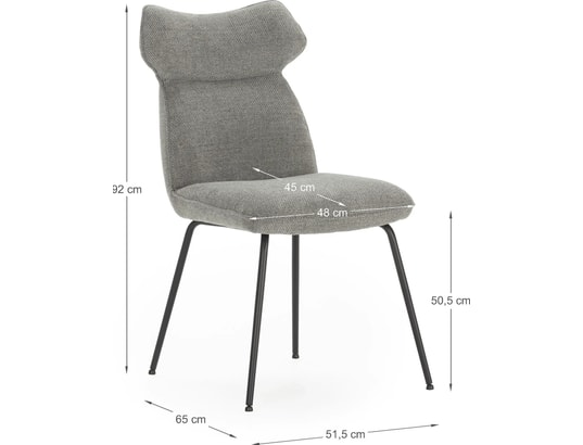 CONCEPT1 - Chaise Lot de 2 C. Dara gris
