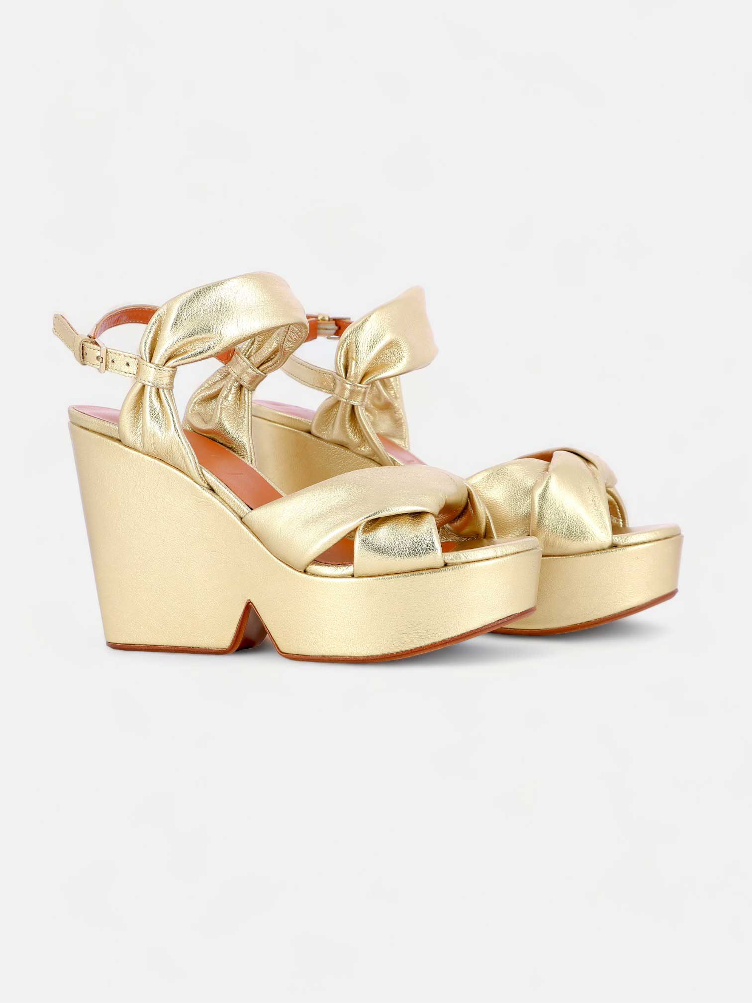 SANDALS - DARLIE sandals, lambskin gold metallic