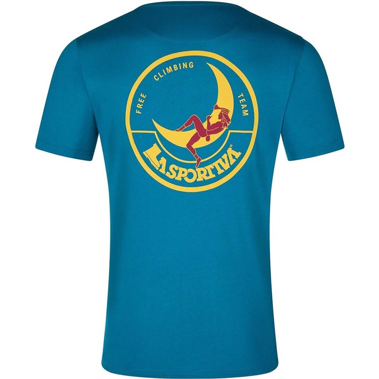 La Sportiva Climbing on the Moon T-Shirt M Turchese/Giallo