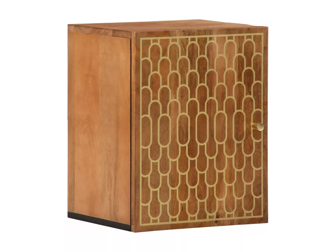 Armoire de salle de bain murale 38x33x48cm bois massif manguier