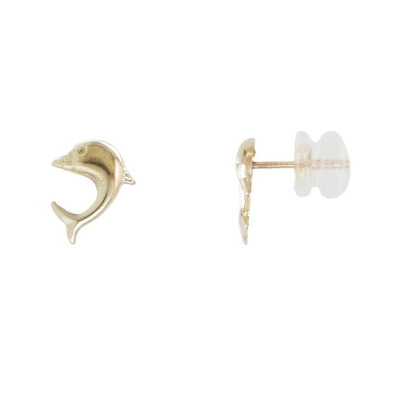 Boucles d'Oreilles Dauphins - Or Jaune - Enfant
