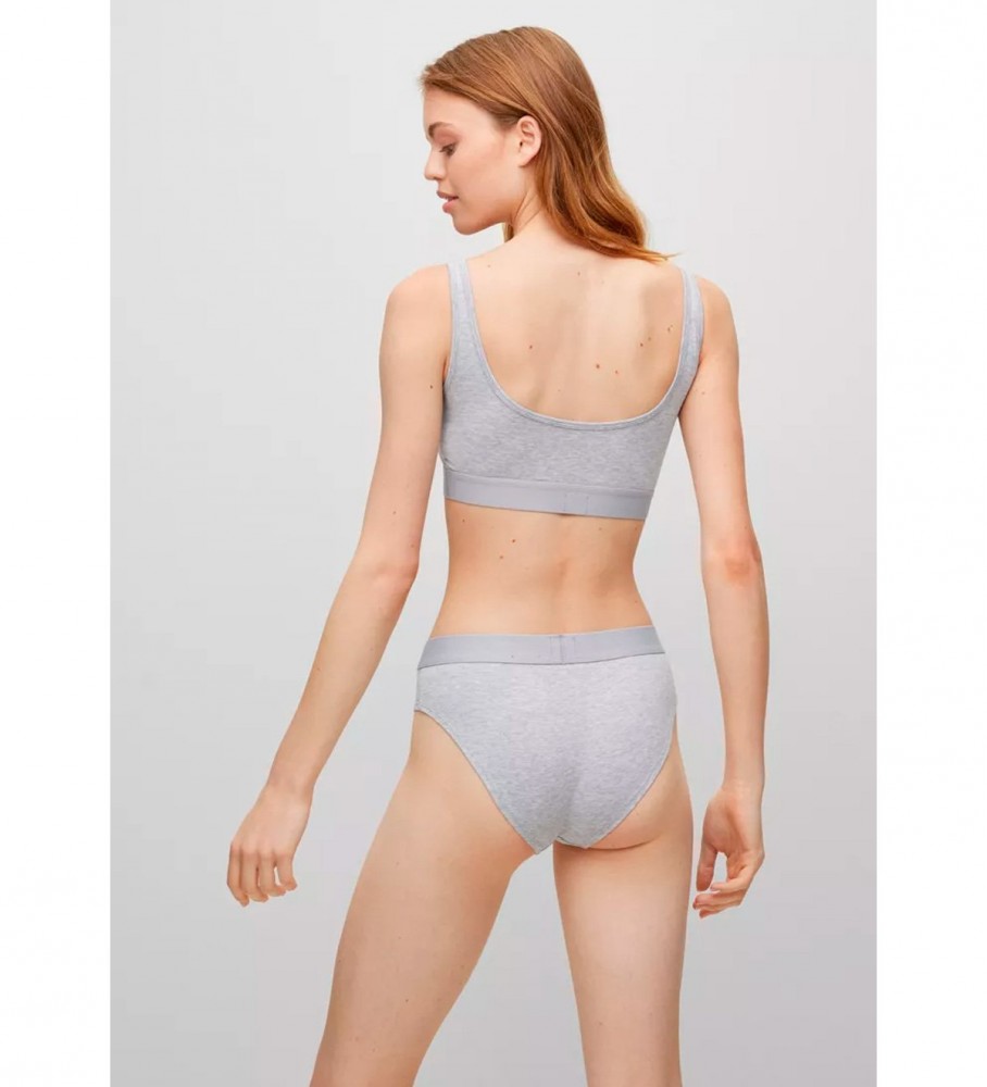 Top esportivo cinza HUGO e lingerie
