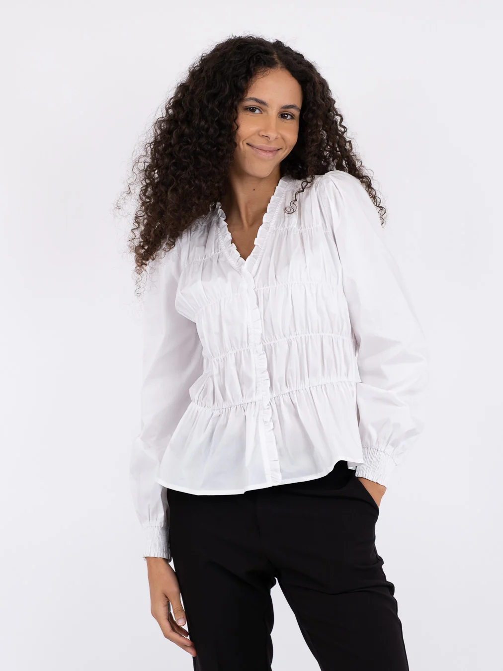 Neo Noir  Ora Poplin bluse - hvid
