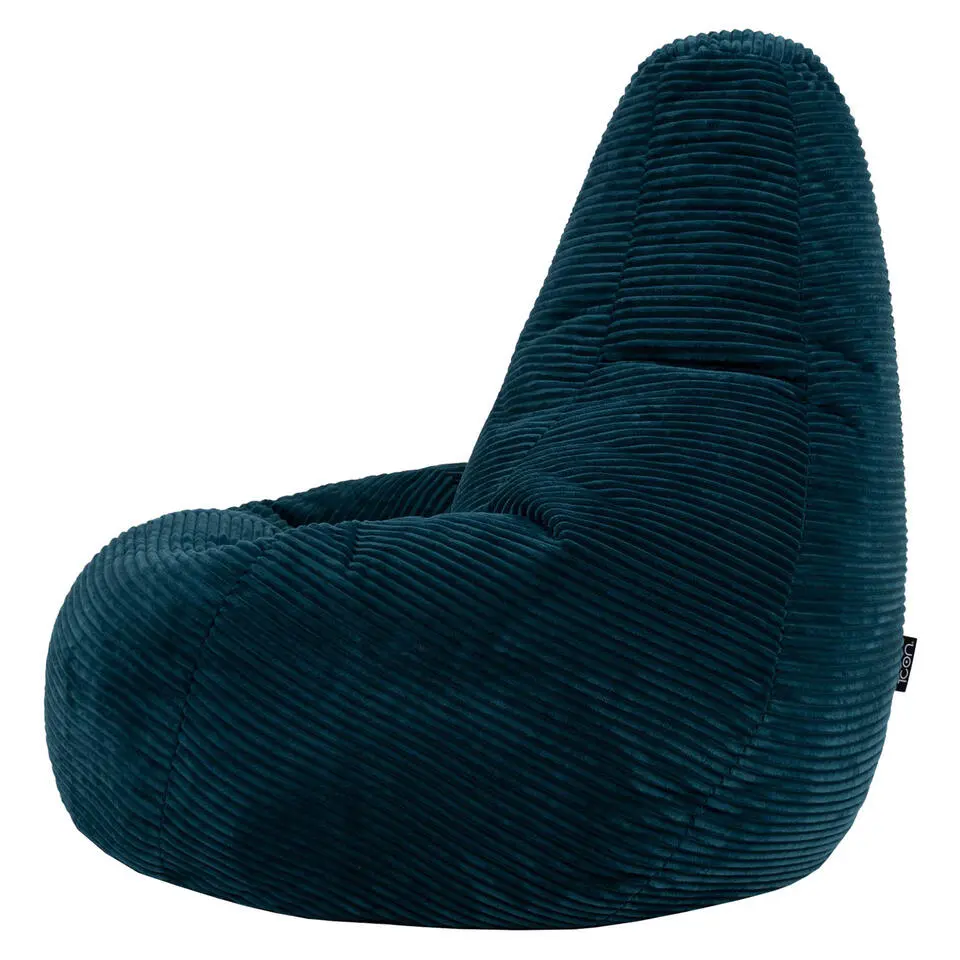 icon - Dalton XL Zitzak Fauteuil - Gaming - Ribfluweel - Blauwgroen