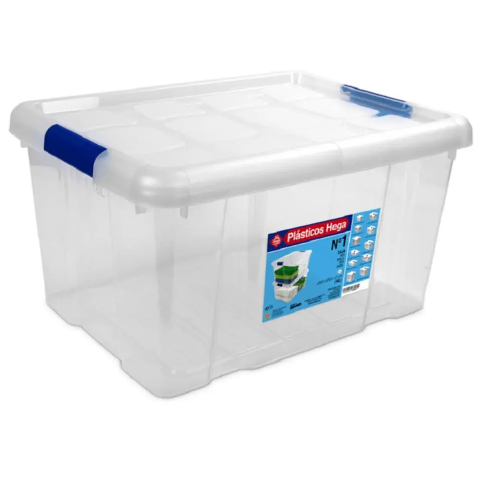 Hega Hogar Opbergbox - met deksel - 39 x 29 x 21 cm - 16L