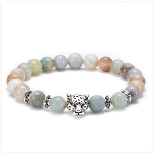 Bracelet équilibre leopard en amazonite