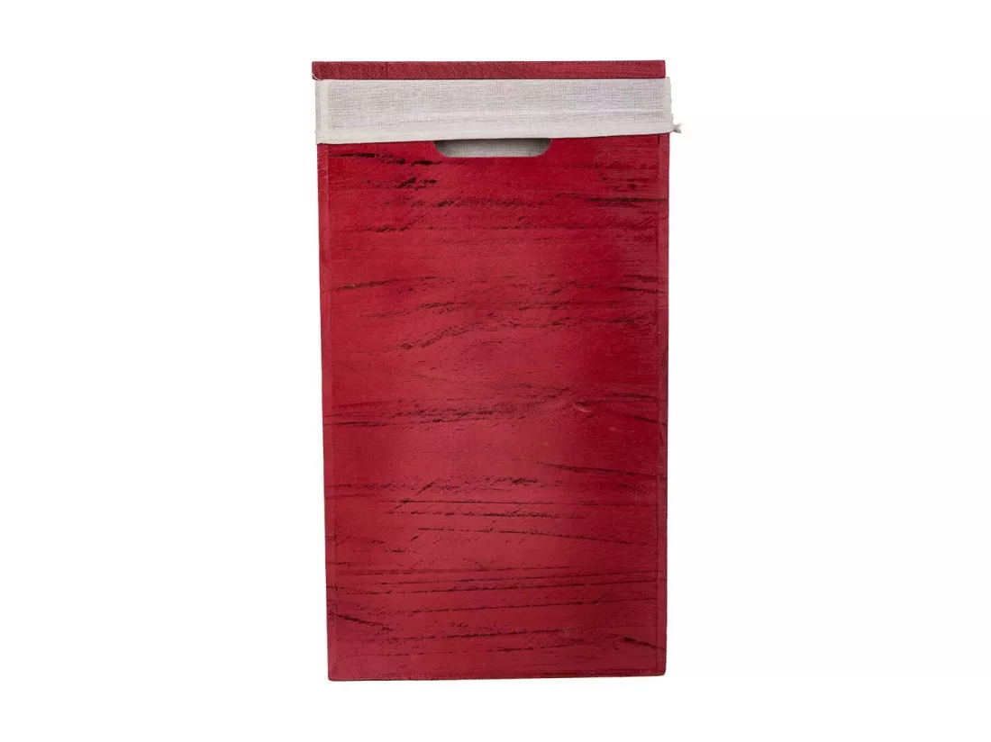 Ensemble de 2 paniers à linge en bois rouges