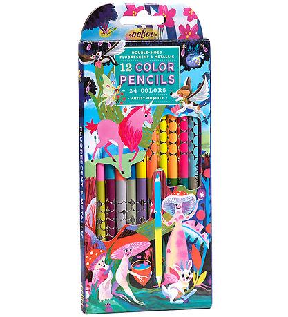 Eeboo Buntstifte - 12 st. - Neon/Metallic - Magische Kreatur