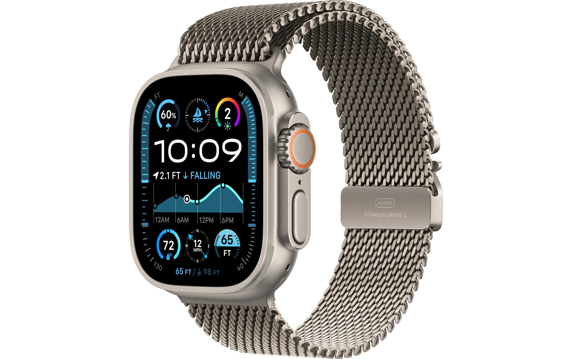 Apple Smartwatch »Ultra 2 Natural Titanium Alpine Loop Tan Large« Watch OS