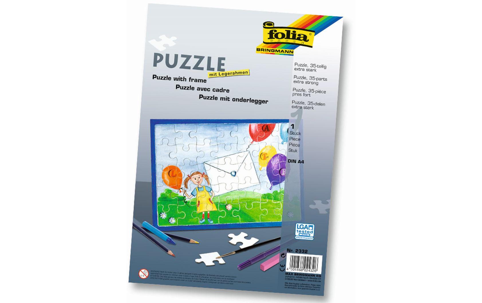 Papp-Puzzle A4 mit Legerahmen, 1 StückBlanko Puzzle mit Legerahmen