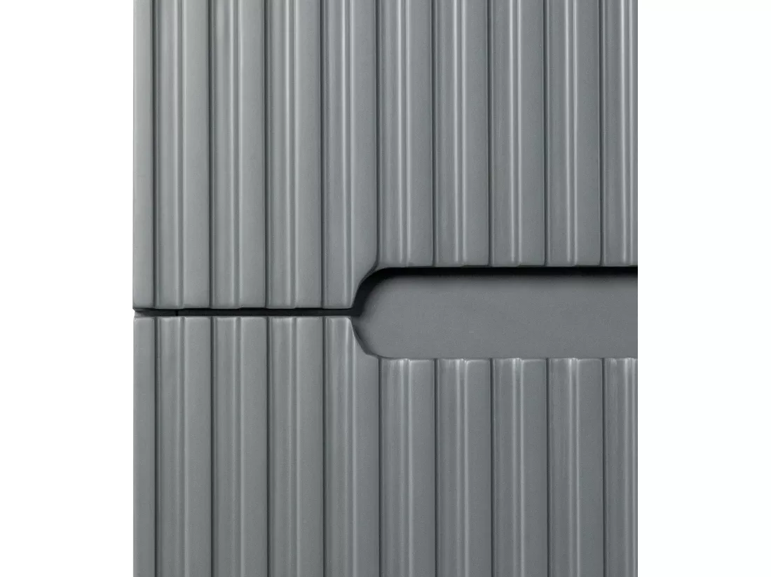 Meuble de salle de bain suspendu avec vasque à encastrer - Strié gris - 80 cm - PAVANI