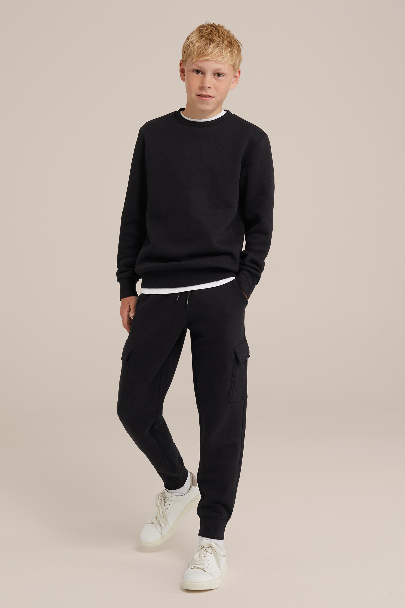 Jongens joggingbroek met cargozakken Blue Ridge Zwart