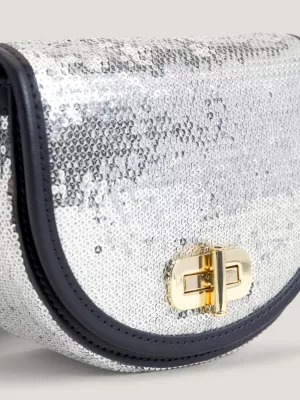 Bolsa de selim infantil com fecho giratório e lantejoulas