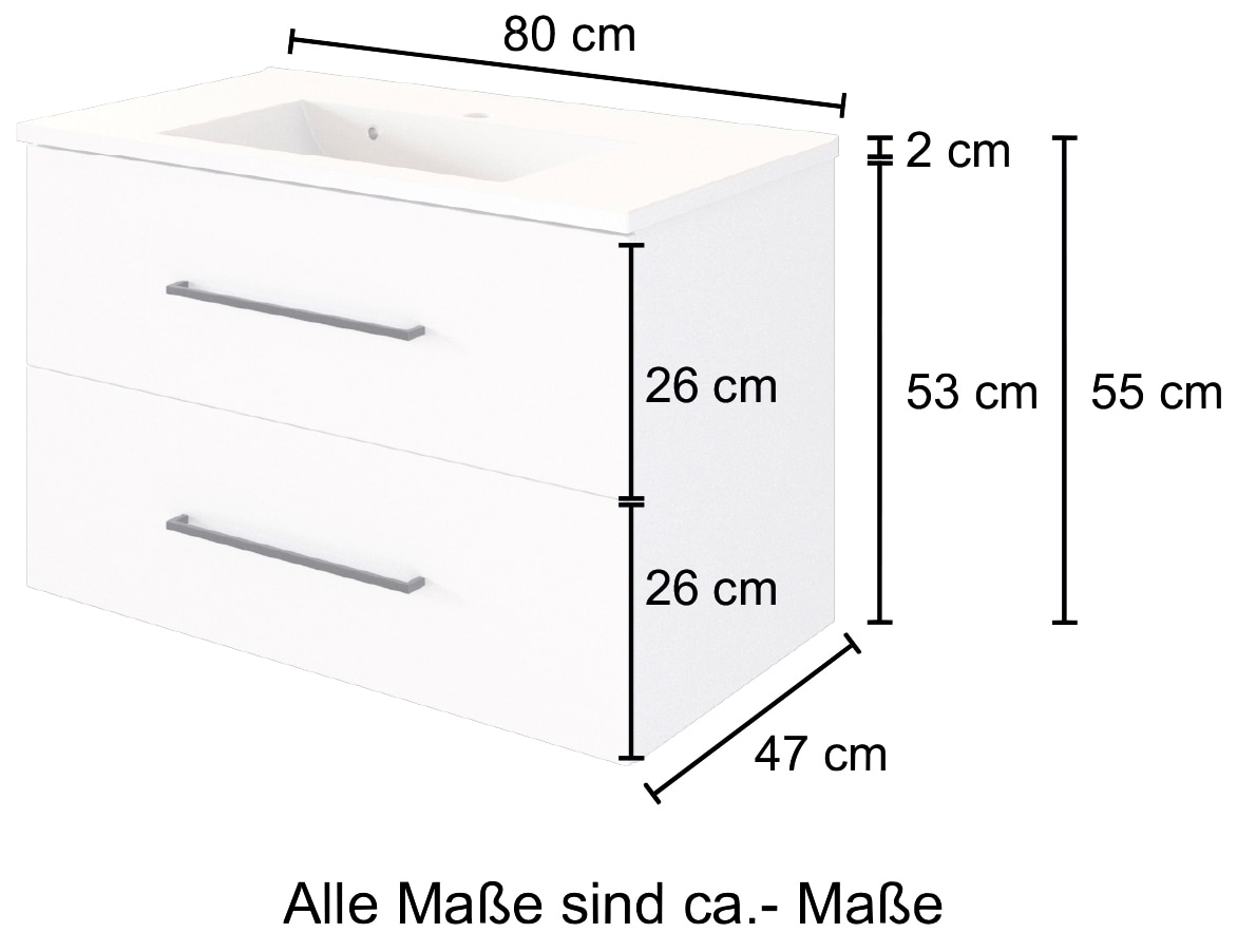 welltime Waschtisch »Luena« Breite 80 cm