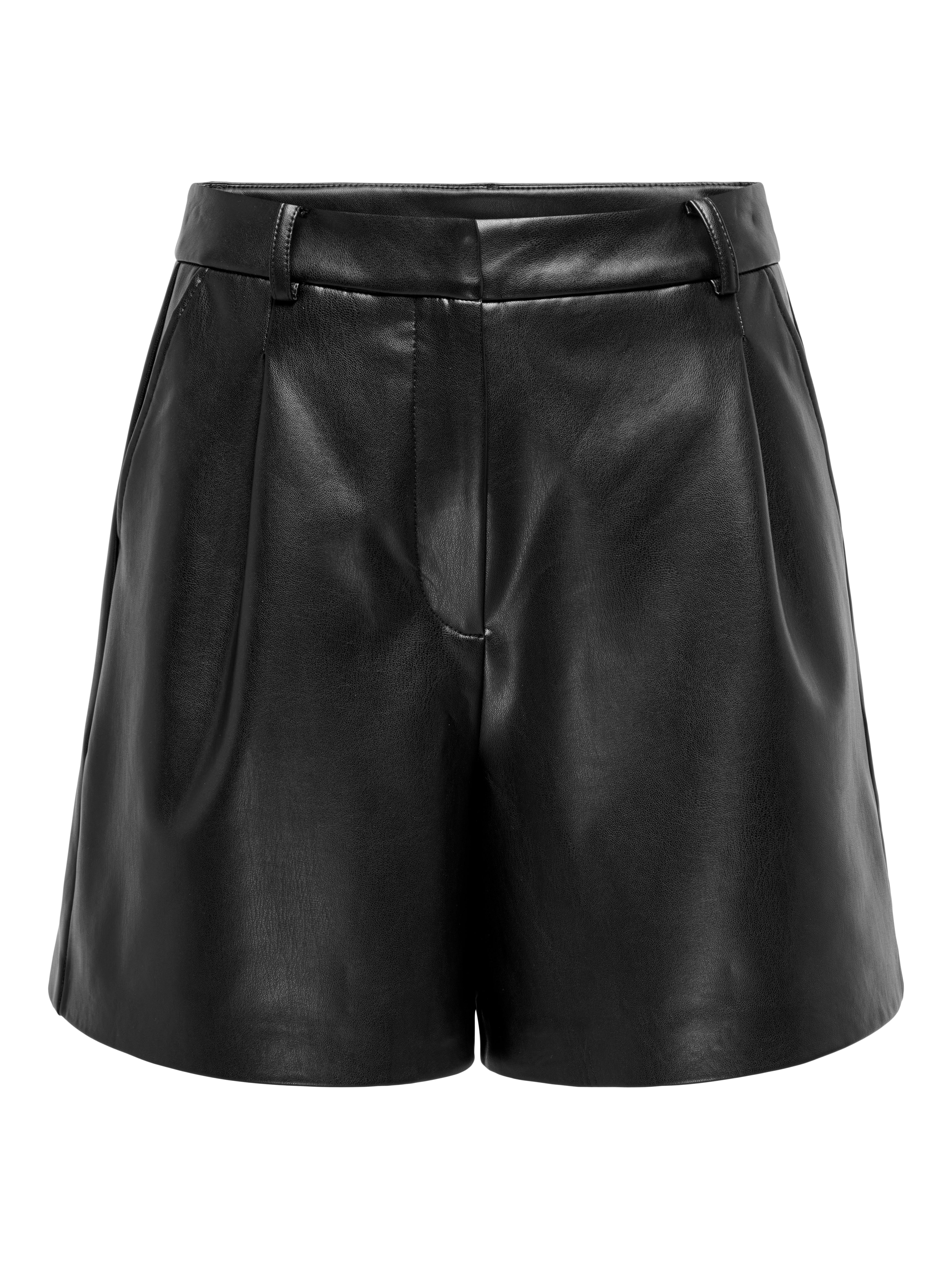 ONLPENNY Normal geschnitten Kunstledershorts Black