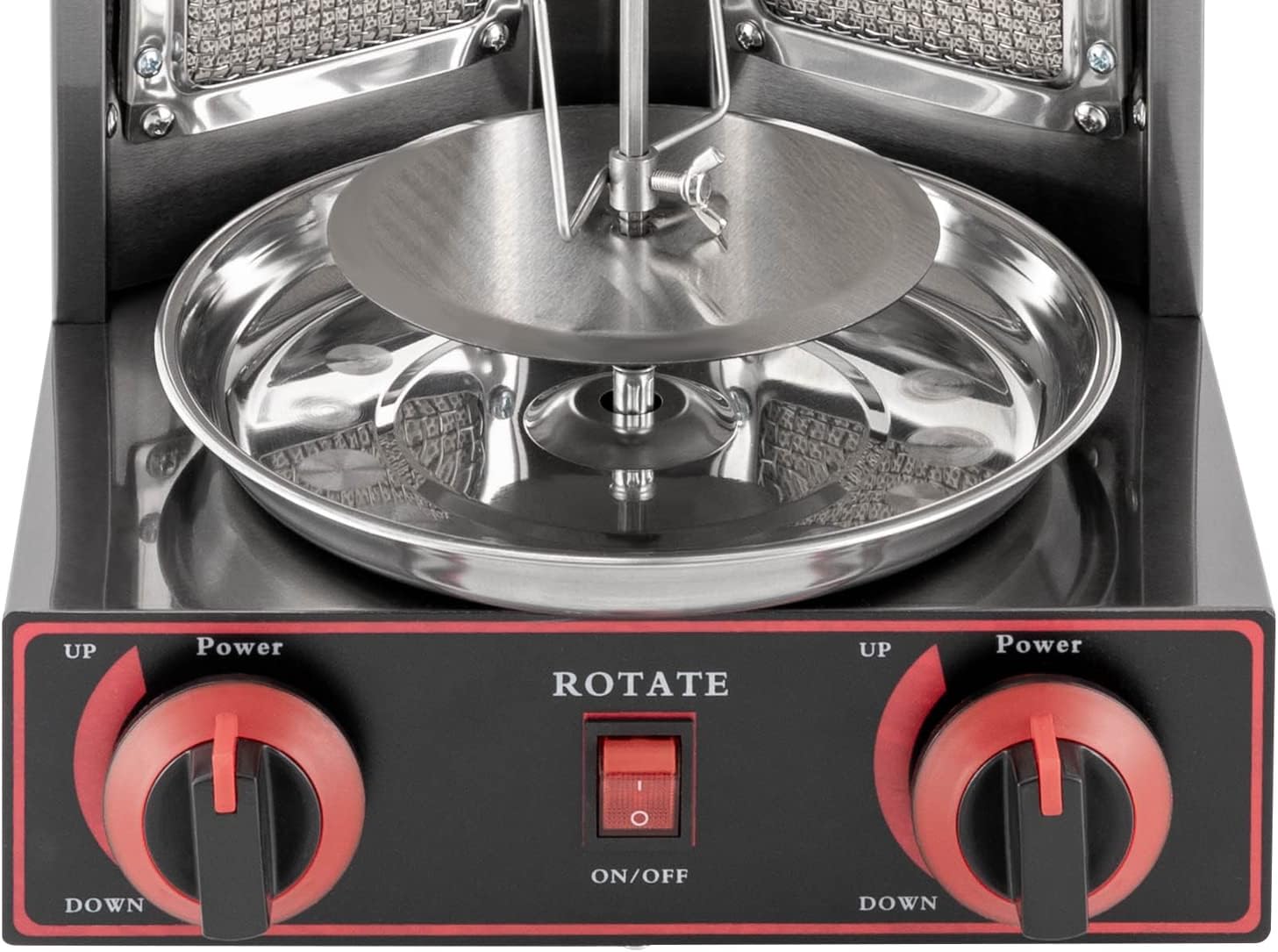 3000W Dönergrill Gas, 2 Brenner Gyros Grill für Zuhause Schaschlikgrill Rotissiere Hähnchengrill Gasgrill Steakgrill Hochleistungsgrill, LPG Vertikaler Broiler Döner Elektrische Tischgrills