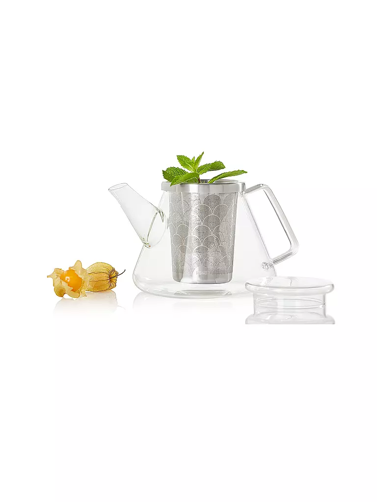 AD HOC Teekanne Fusion 1L Glas/Edelstahl transparent