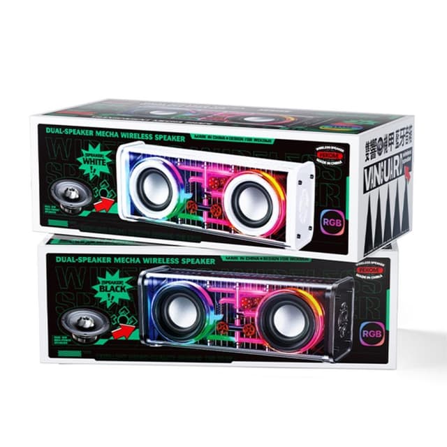 Bluetooth Dual Horn Højttaler RGB Lys Subwoofer Musikafspiller
